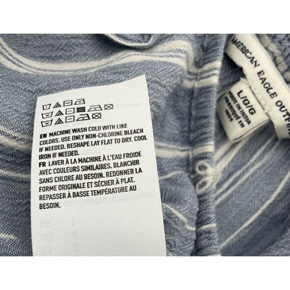 American Eagle Cutwork Floral Embroidered Ruffled Off The Shoulder Crop Top LG - Picture 9 of 10